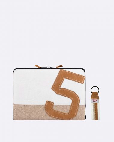 Coffret : Housse PC 13" et porte-clés lin et cuir