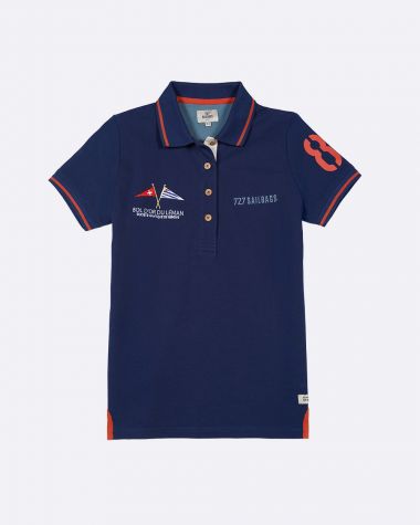 Polo femme bleu marine édition limitée · Bol d'Or du Léman 2025