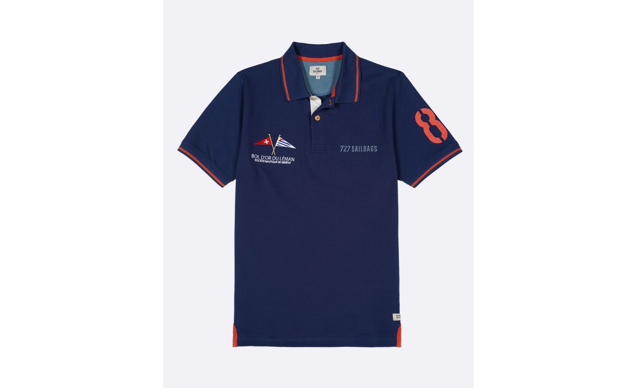 Polo homme bleu marine édition limitée · Bol d'Or du Léman 2025