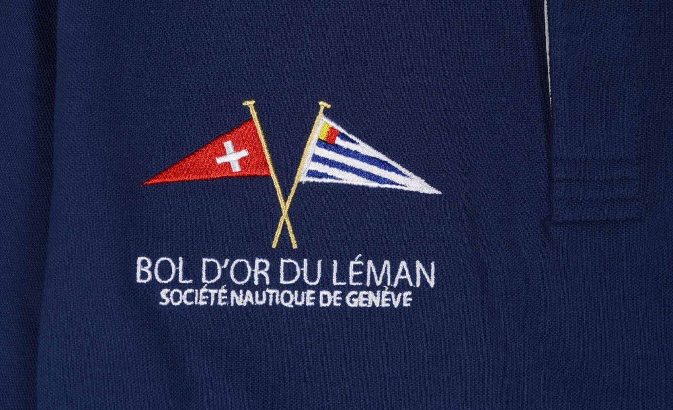 Polo homme bleu marine édition limitée · Bol d'Or du Léman 2025