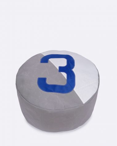 Pouf Duo ⌀72 · Gris et Bleu
