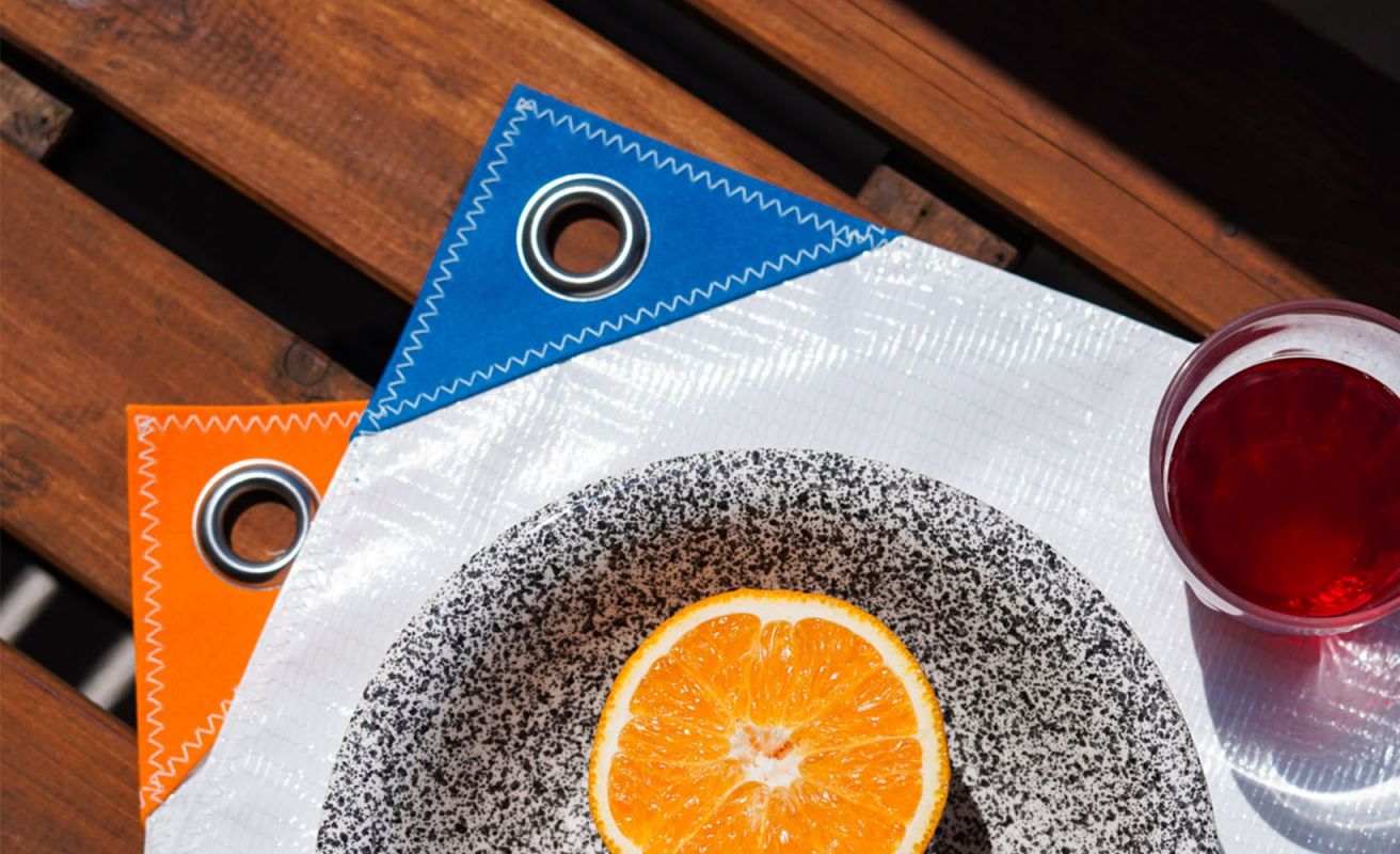 Set de table · Blanc et Mandarine