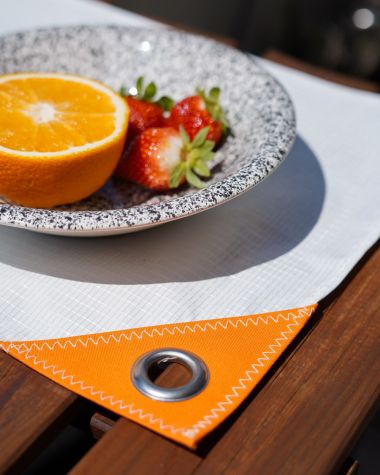 Set de table · Blanc et Mandarine