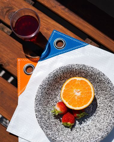 Set de table · Blanc et Mandarine
