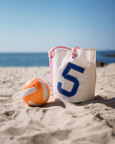 Strandtasche rosa und blau · 727 Sailbags x TBS