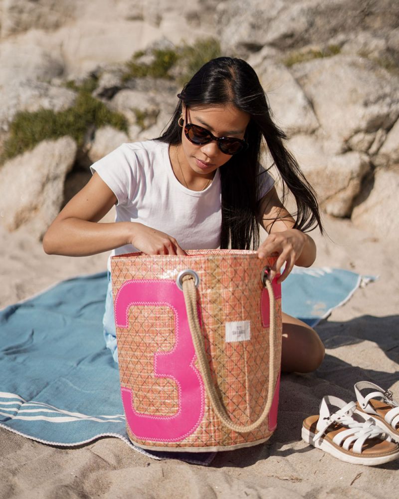 Strandtasche · Technisches Segel rosa
