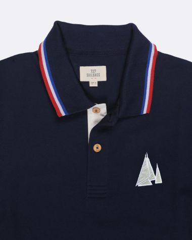 Polo Homme · Bleu marine tricolore