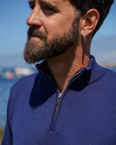 Men's Club House Half-Zip Mock Neck Sweater · Navy Blue