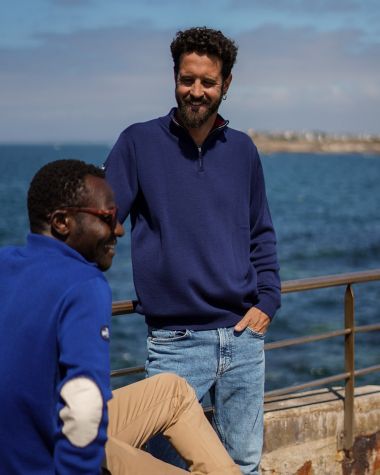 Men's Club House Half-Zip Mock Neck Sweater · Navy Blue