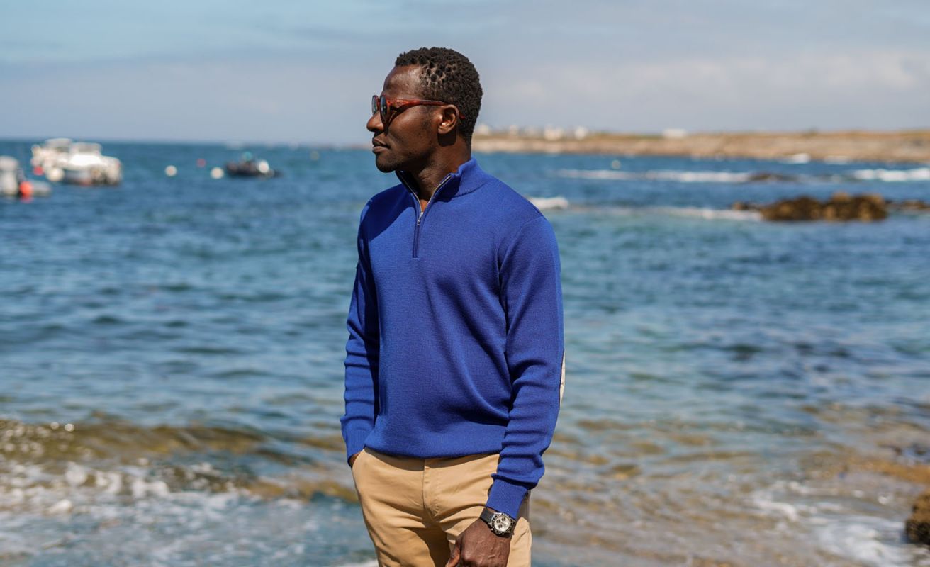 Men's Club House Half-Zip Mock Neck Sweater · Royal Blue