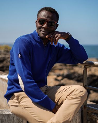 Men's Club House Half-Zip Mock Neck Sweater · Royal Blue