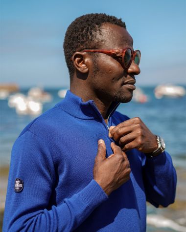 Men's Club House Half-Zip Mock Neck Sweater · Royal Blue