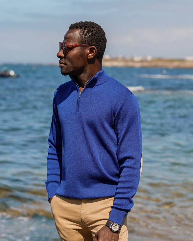 Men's Club House Half-Zip Mock Neck Sweater · Royal Blue