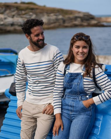 Marinière Midship Homme · Écru et bleu