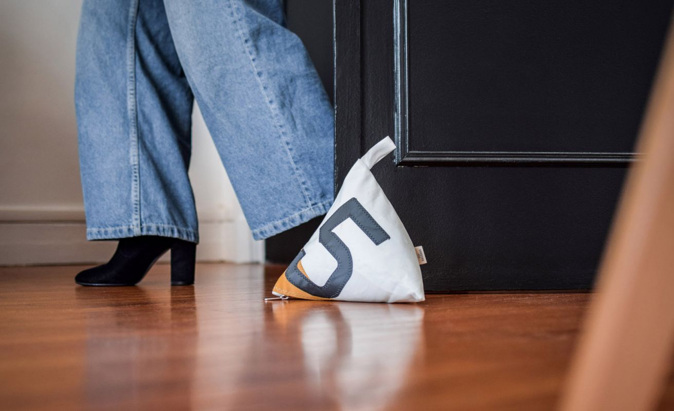 Berlingo Door Stopper · Mustard and Grey
