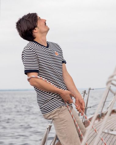 T-Shirt Marinière Nantucket · Écru et noir