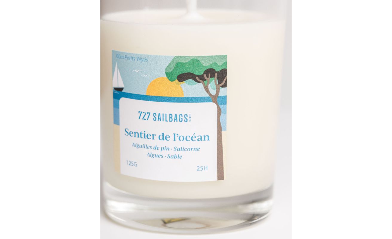 Bougie parfumée en verre · Sentier de l'océan