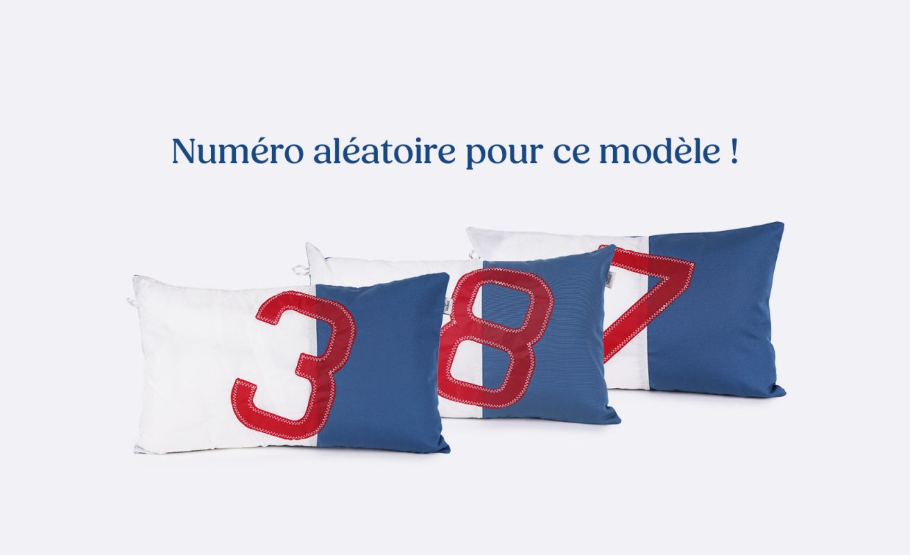 Coussin 50x30 Bleu nattier · Chiffre aléatoire