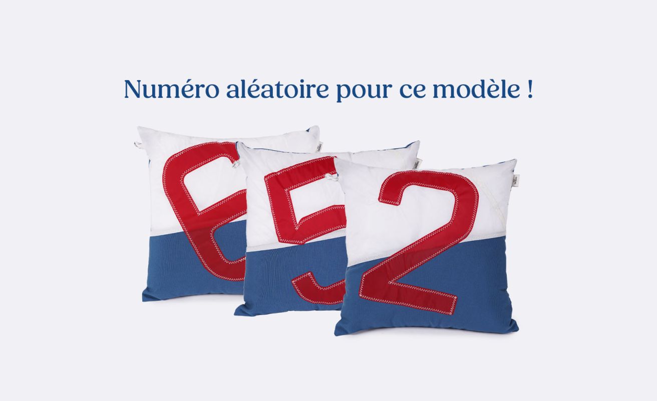Coussin 40x40 Bleu nattier · Chiffre aléatoire