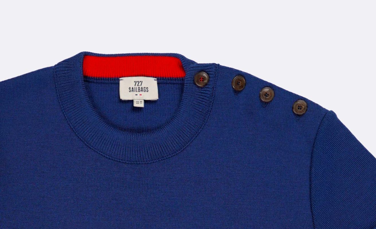 Pull marin Homme · Laine mérinos bleu nautique