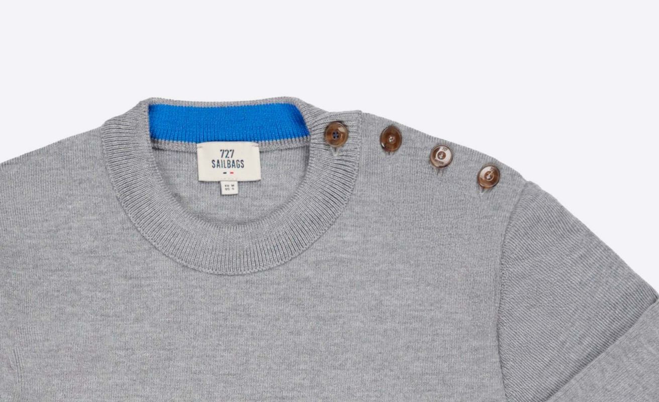 Pull marin Homme · Laine mérinos gris chiné