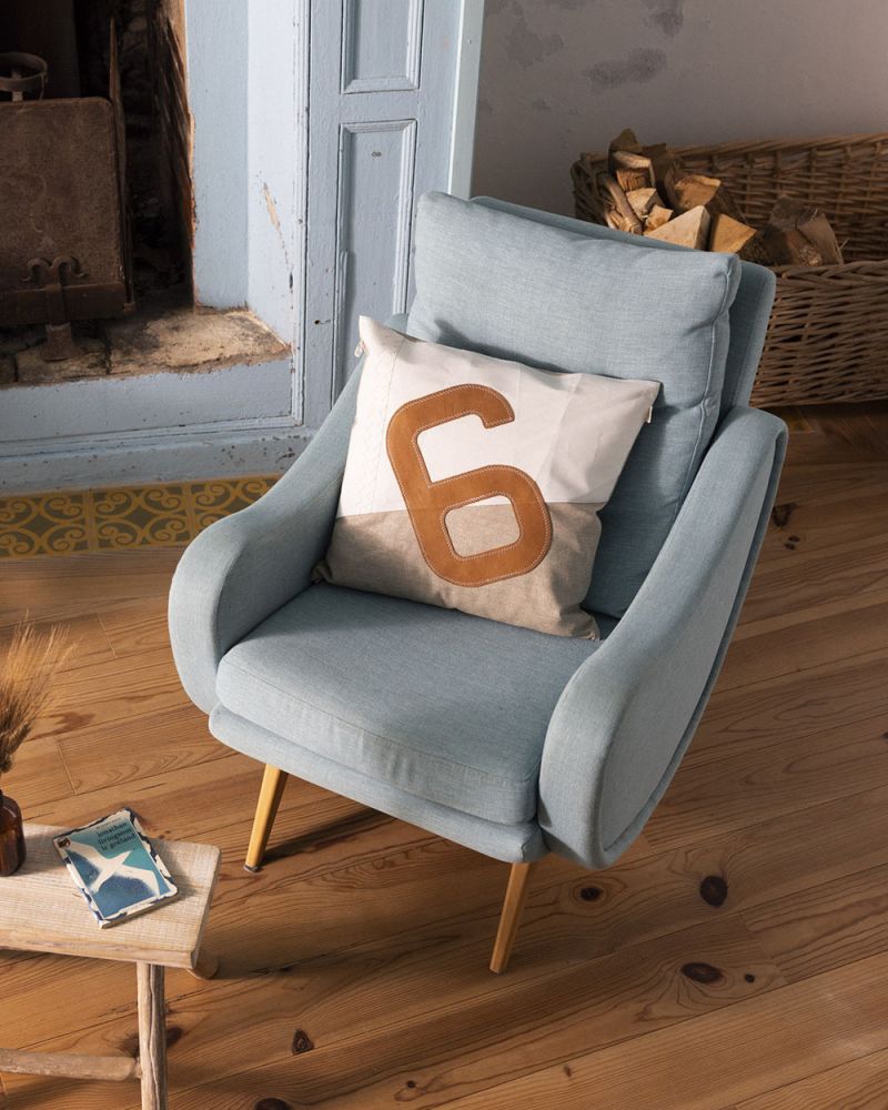 Cushion 50x50 - Linen and leather