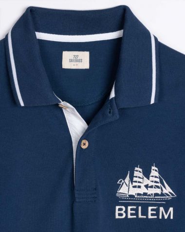 Short-sleeved Men Polo shirt Belem · Navy blue