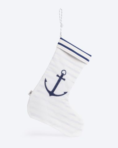 Chaussette de noël · Ancre marine et marinière