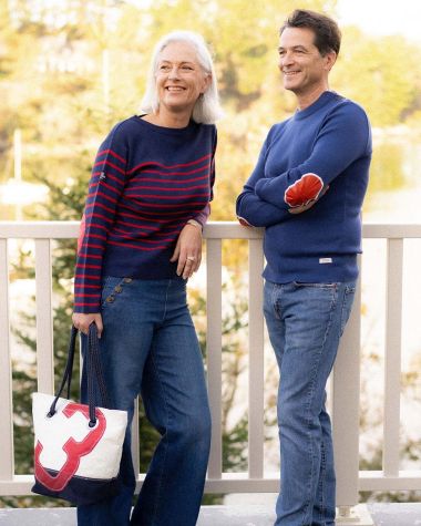 Handtasche Legende · Marineblau und rot