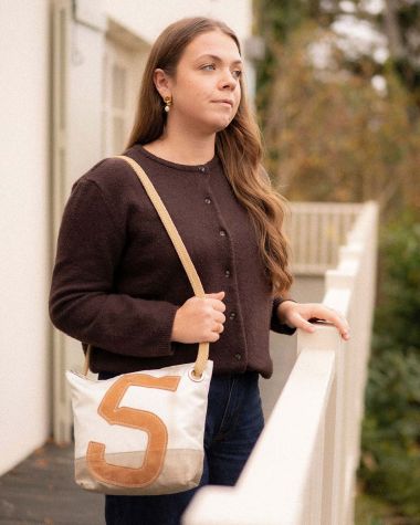 Sac bandoulière Rivage · Lin et cuir