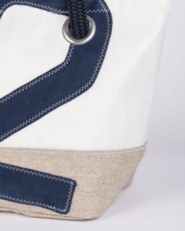 Sac à main légende · Lin et cuir Navy
