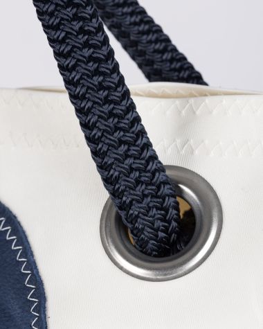 Sac voyage Carla · Lin et cuir Navy