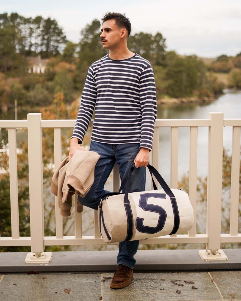 Sac voyage Onshore · Lin et cuir Navy