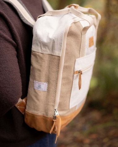 Rucksack Willy Leinen & Leder