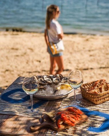 6 Sets de table · Gris et bleu