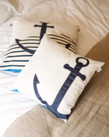 Cushion 40x40 · Anchor blue recyclé | 727 Sailbags