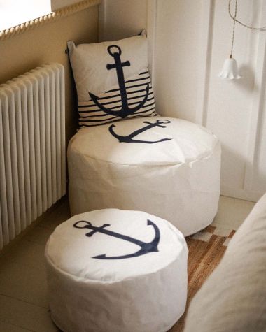 Pouf Solo ⌀54 · Ancre marine