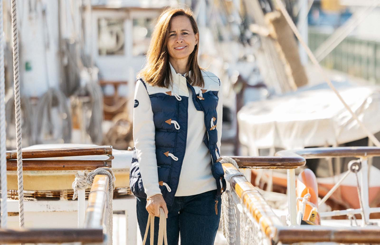 Doudoune sans manches femme recyclée en voile de bateau | 727 Sailbags