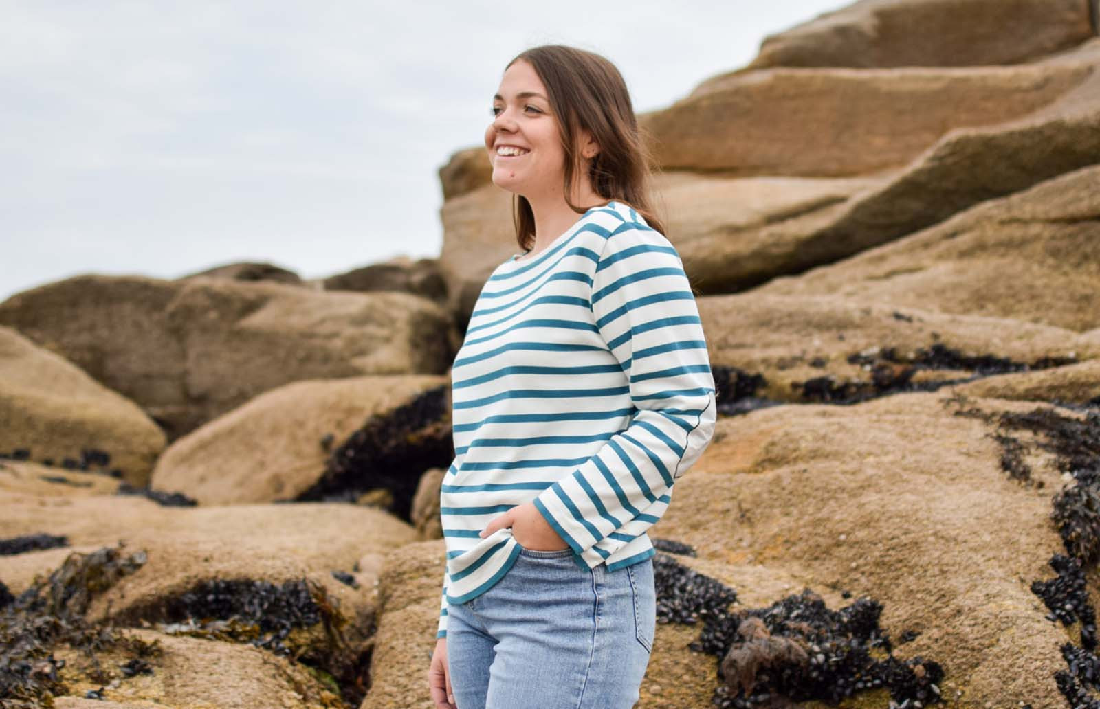 T-Shirt und maritimer Pullover für Damen aus 100 % Baumwolle