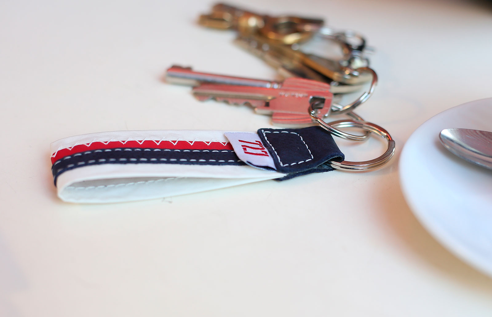 Recycled boat sail keyring | 727 Sailbags