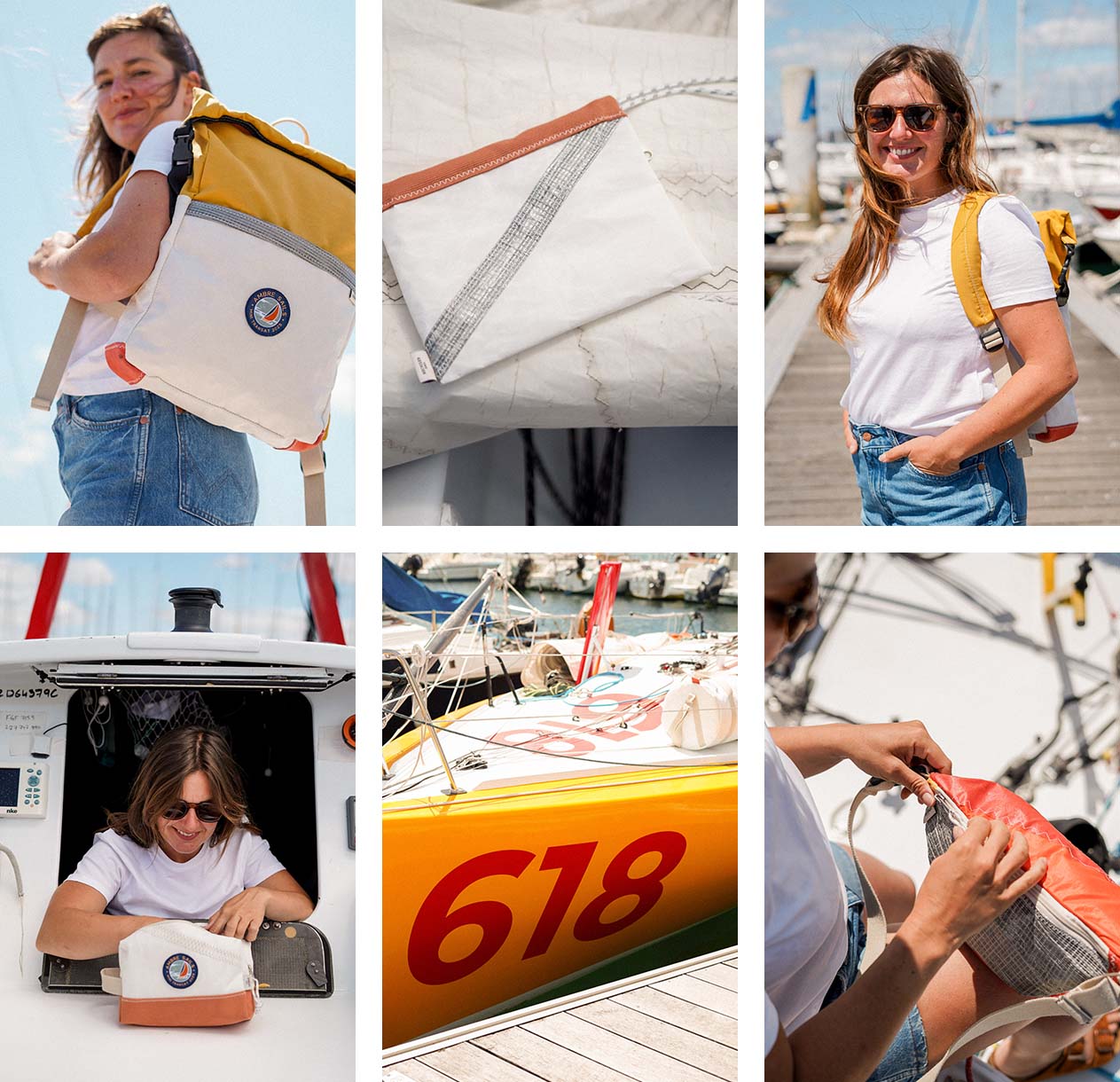 La collection de sacs en voile Ambre Sails et 727 Sailbags