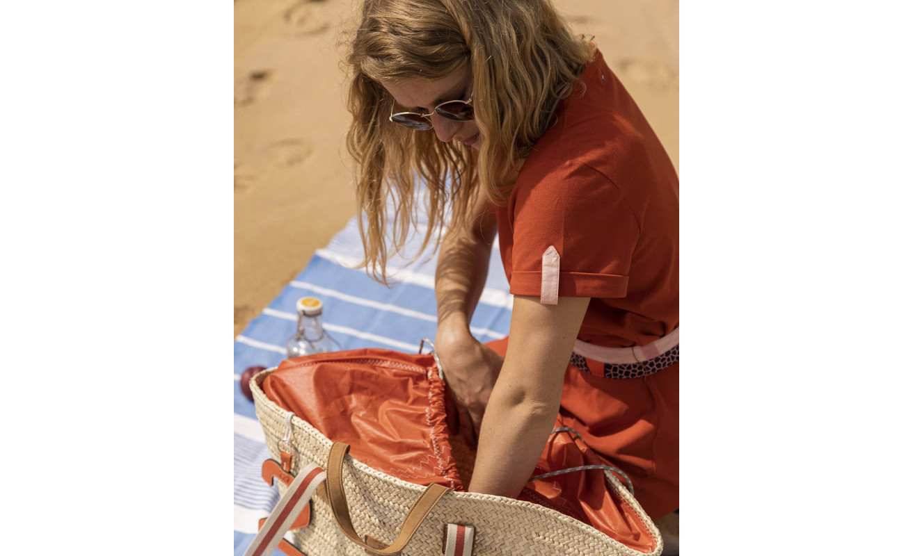 Woven basket Penelope terracotta