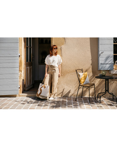 Travel Bag Carla - Linen and leather