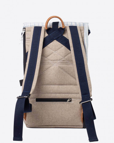 Dinghy backpack burby - linen and leather