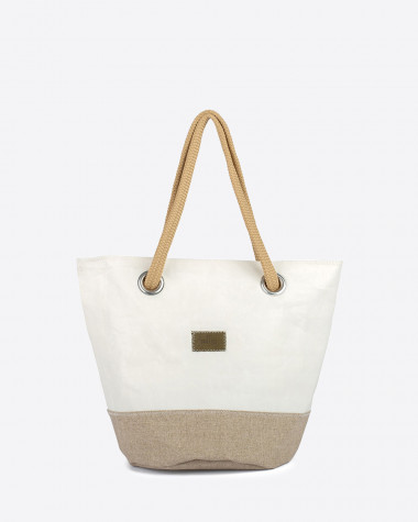 Hand bag Sandy - Linen and leather