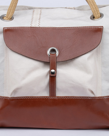 Duffel Bag Onshore · Linen and leather