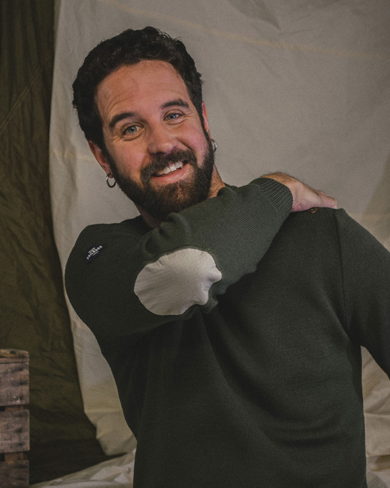 Men's sailor sweater in wool Navy