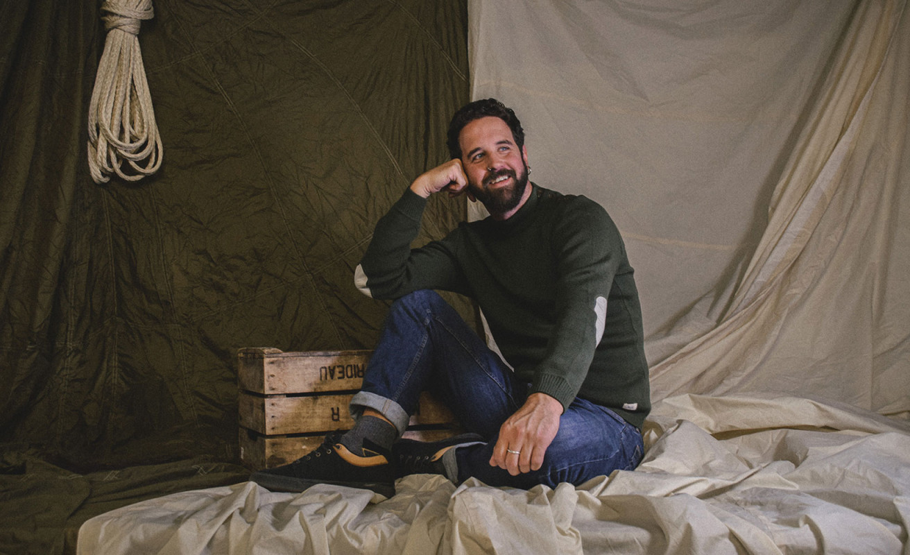 Men's sailor sweater in wool Navy