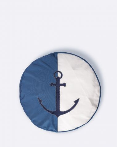 Pouf Duo ancre marine bleu