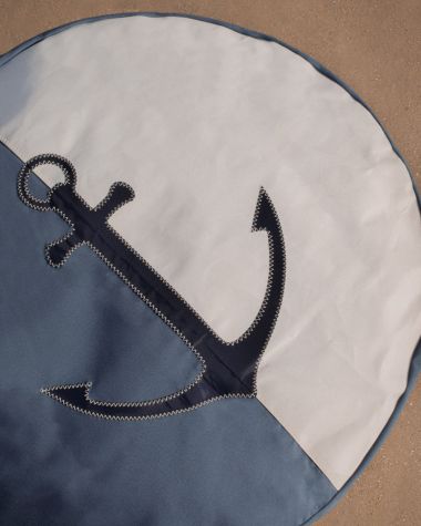 Blue marine anchor Bean Bag · ⌀72
